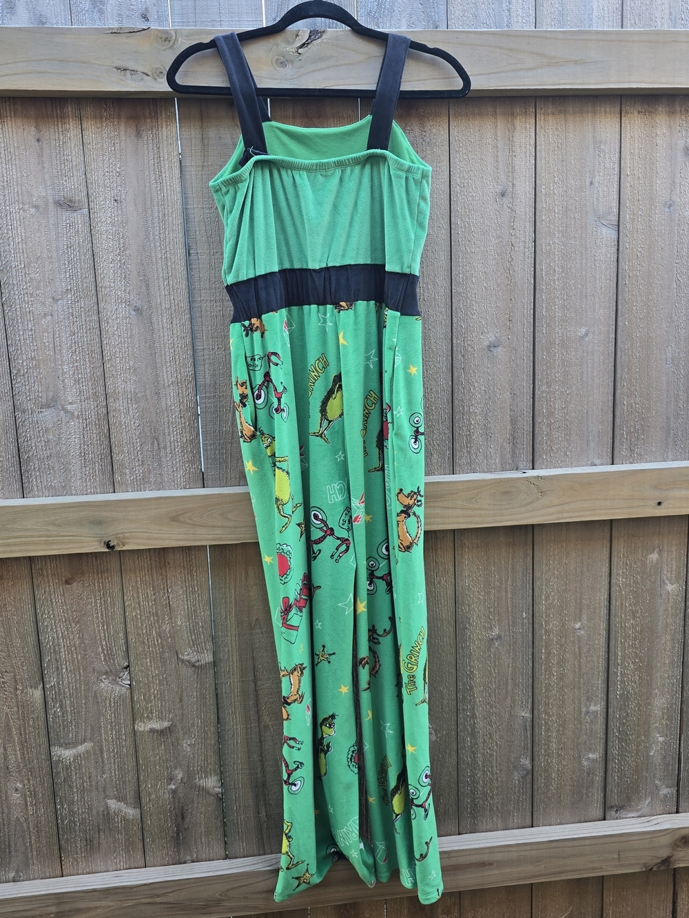 Dr Seuss Grinch Jumpsuit Womens Small Green Fleece Pajama Loungewear One-piece - Picture 4 of 8